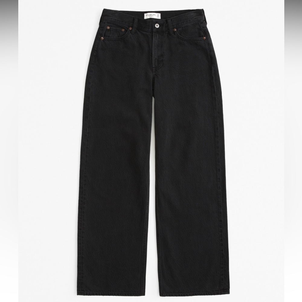 Abercrombie & Fitch Curve Love Low Rise Ultra Loose Jean, 26 Short, Washed Black
